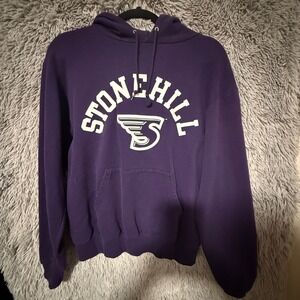 Stonehill College Purple Pullover Hoodie Sweatshirt Collegiate Apparel